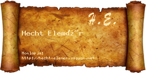 Hecht Elemér névjegykártya